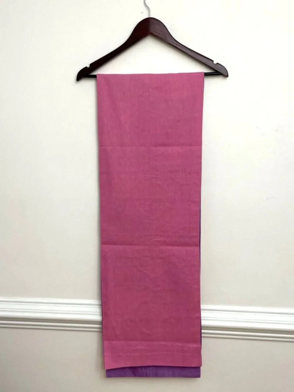 Table Runner Silk Blend‎ Patchwork Colorful Circular Pattern & Pink Reversible